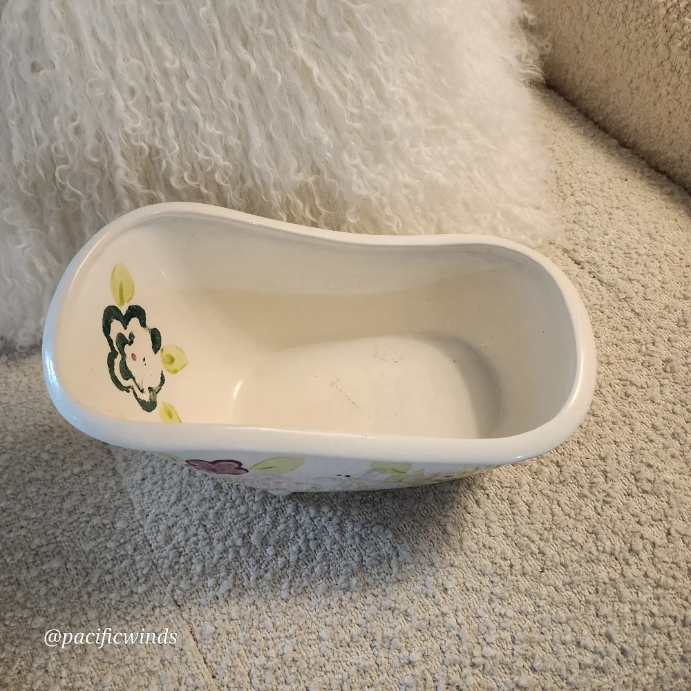 CERAMIC FOOTED BATHTUB DECORATIVE ACCENT CATCH ALL DISH ☆